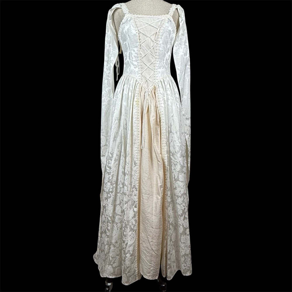 Vtg 90s Y2K Jeannie Nitro Dress Women M Cream Renaissance Ren Faire Cosplay READ